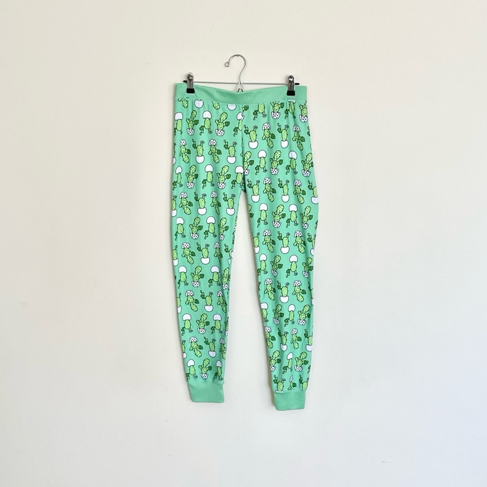 Urbanica Cactus Print Bright Green Lounge Sleep Pants Women’s size Large